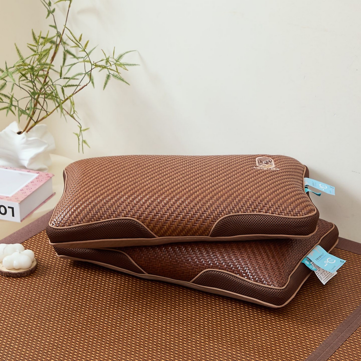 91家纺网 家纺一手货源 找家纺 （总）缦吉 2025款古朴冰藤立体野山鹿PE荞麦枕枕头枕芯