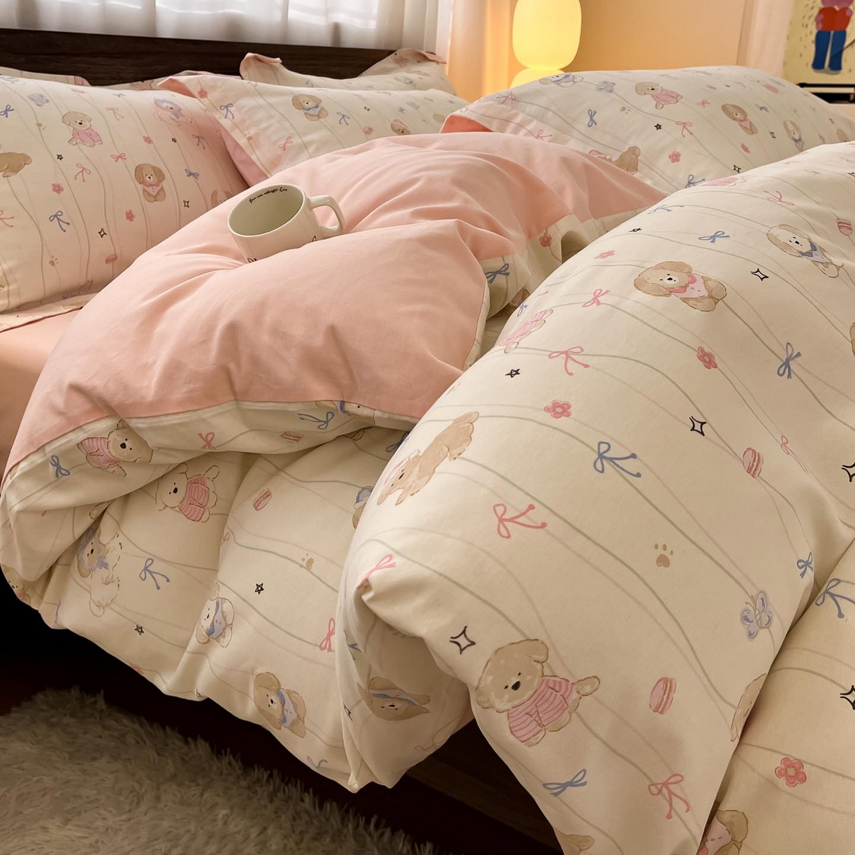 91家纺网 家纺一手货源 找家纺 （总）涵宸家纺 2025新款加厚全棉磨毛印花四件套--罗马系列 场景二