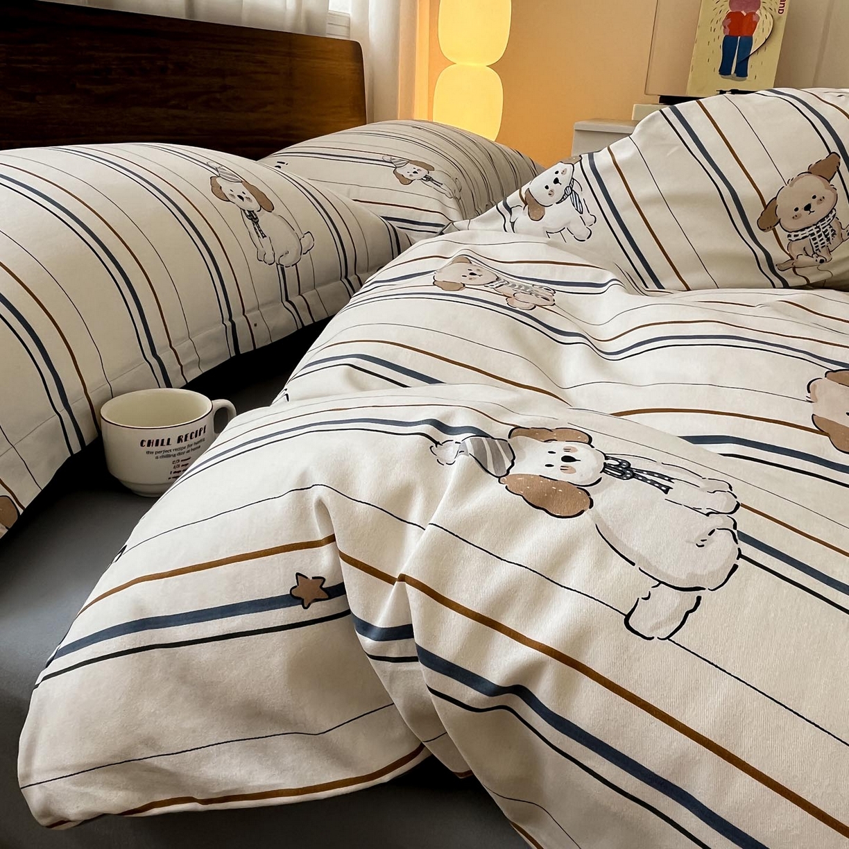 91家纺网 家纺一手货源 找家纺 （总）涵宸家纺 2025新款加厚全棉磨毛印花四件套--罗马系列 场景二