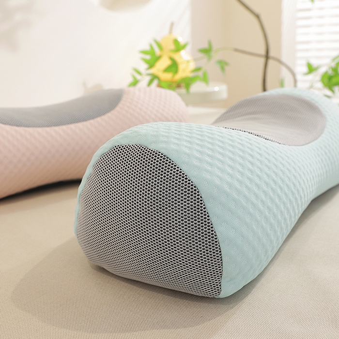 91家纺网 家纺一手货源 找家纺 缦吉 2025款凉感豆豆荞麦壳护颈枕元宝枕 凉感元宝粉