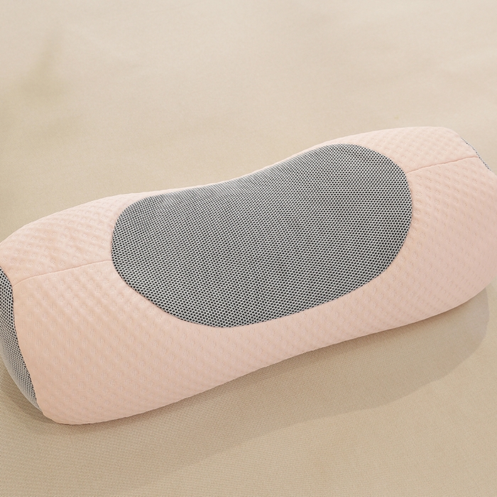 91家纺网 家纺一手货源 找家纺 缦吉 2025款凉感豆豆荞麦壳护颈枕元宝枕 凉感元宝粉