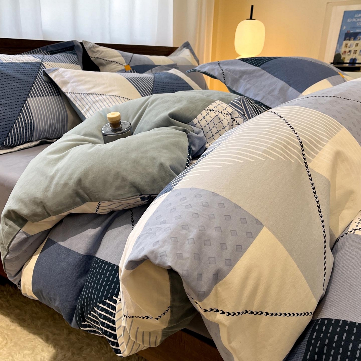 91家纺网 家纺一手货源 找家纺 （总）涵宸家纺 2025新款加厚全棉磨毛印花四件套--罗马系列 场景二