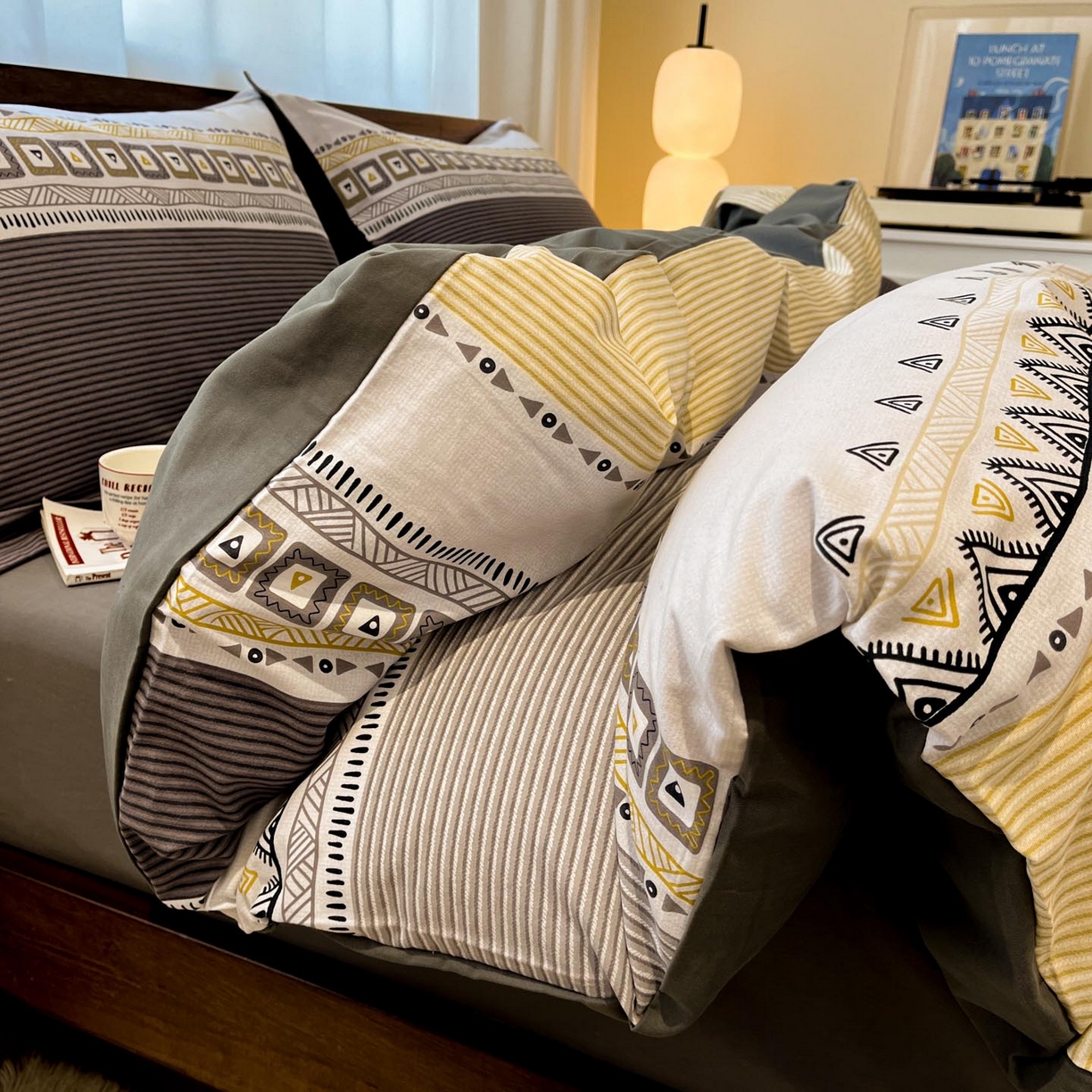 91家纺网 家纺一手货源 找家纺 涵宸家纺 2025新款加厚全棉磨毛印花四件套--罗马系列 场景二 D西尔