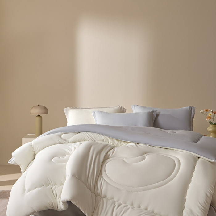 91家纺网 家纺一手货源 找家纺 U被家纺 2025新款软FU软棉奶油一体懒人被被子被芯 奶油灰