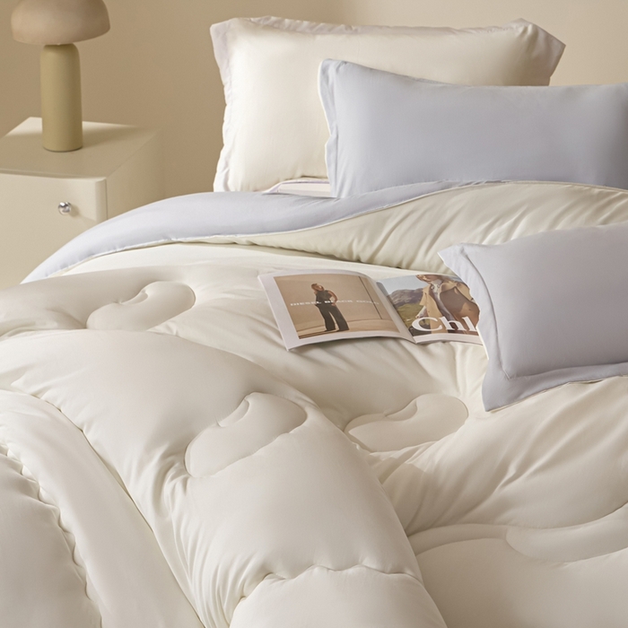 91家纺网 家纺一手货源 找家纺 U被家纺 2025新款软FU软棉奶油一体懒人被被子被芯 奶油灰