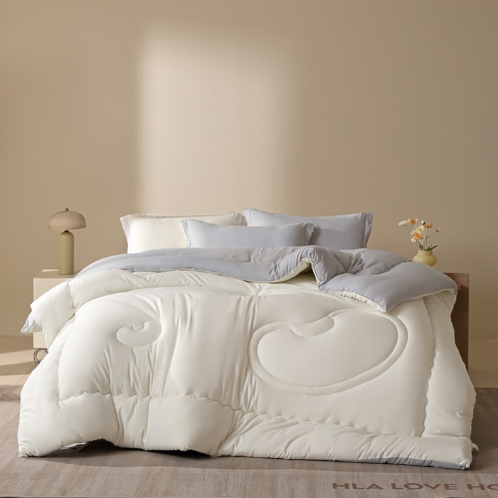 91家纺网 家纺一手货源 找家纺 U被家纺 2025新款软FU软棉奶油一体懒人被被子被芯 奶油灰