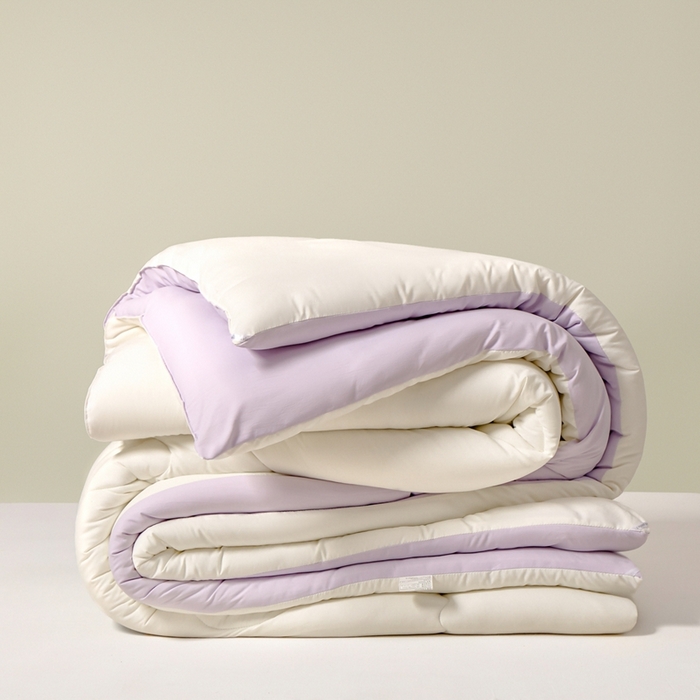 91家纺网 家纺一手货源 找家纺 U被家纺 2025新款软FU软棉奶油一体懒人被被子被芯 奶油紫