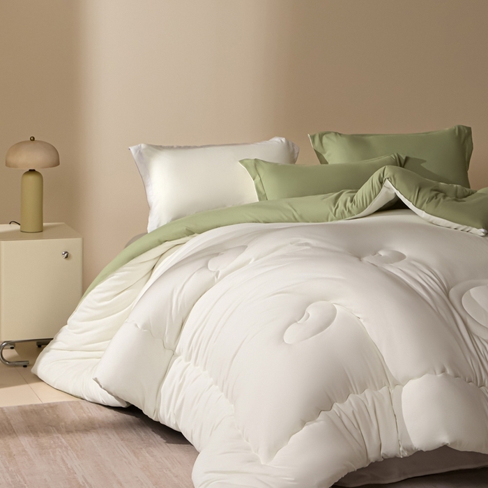 91家纺网 家纺一手货源 找家纺 U被家纺 2025新款软FU软棉奶油一体懒人被被子被芯 奶油绿