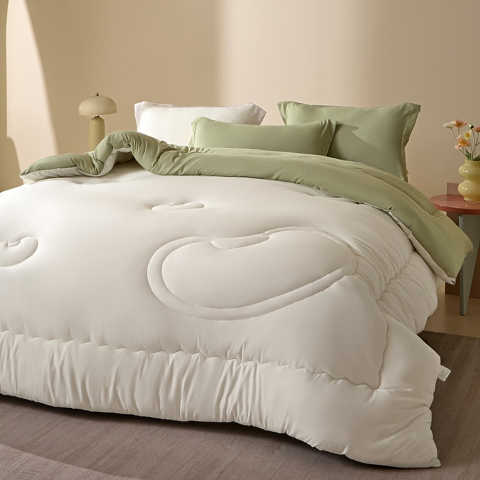 91家纺网 家纺一手货源 找家纺 U被家纺 2025新款软FU软棉奶油一体懒人被被子被芯 奶油绿