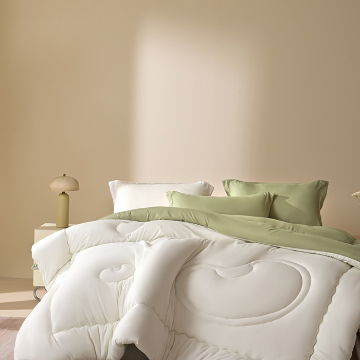 91家纺网 家纺一手货源 找家纺 U被家纺 2025新款软FU软棉奶油一体懒人被被子被芯 奶油绿