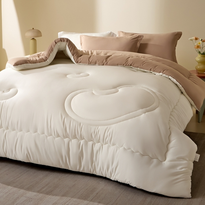 91家纺网 家纺一手货源 找家纺 U被家纺 2025新款软FU软棉奶油一体懒人被被子被芯 奶油红