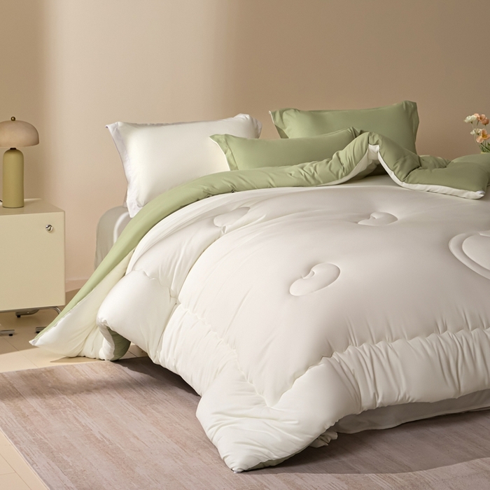 91家纺网 家纺一手货源 找家纺 U被家纺 2025新款软FU软棉奶油一体懒人被被子被芯 奶油绿
