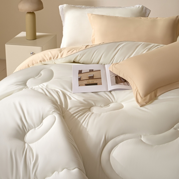 91家纺网 家纺一手货源 找家纺 U被家纺 2025新款软FU软棉奶油一体懒人被被子被芯 奶油橘