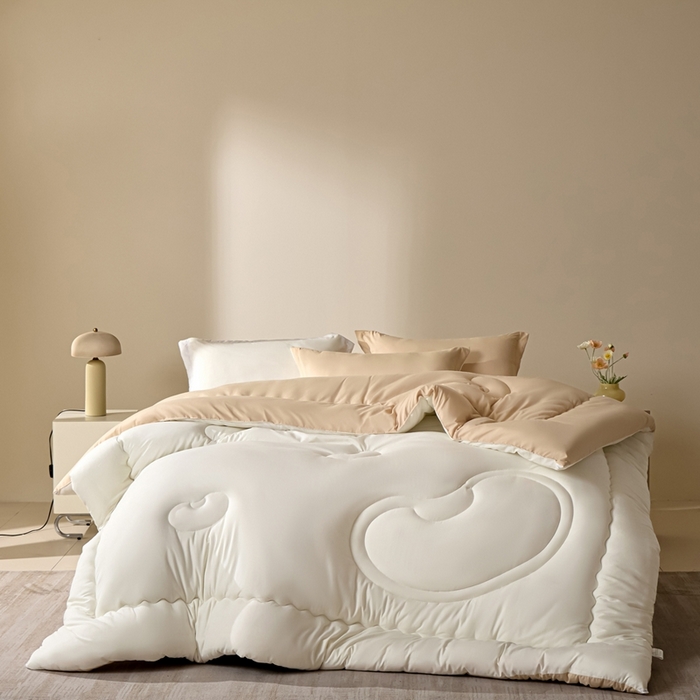 91家纺网 家纺一手货源 找家纺 U被家纺 2025新款软FU软棉奶油一体懒人被被子被芯 奶油橘