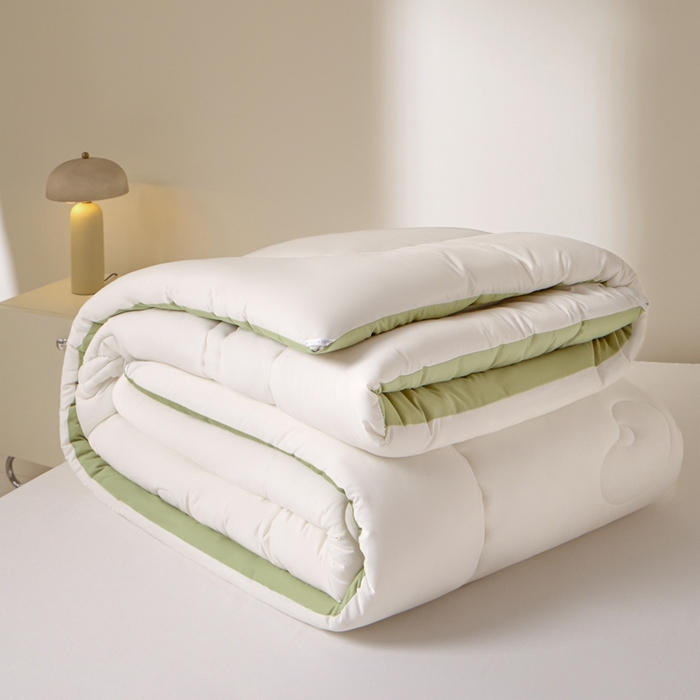 91家纺网 家纺一手货源 找家纺 U被家纺 2025新款软FU软棉奶油一体懒人被被子被芯 奶油绿