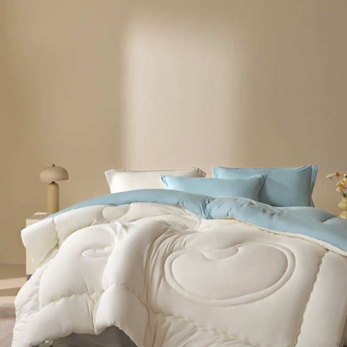 91家纺网 家纺一手货源 找家纺 U被家纺 2025新款软FU软棉奶油一体懒人被被子被芯 奶油蓝