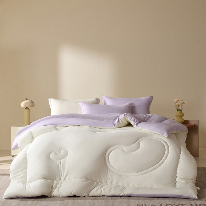 91家纺网 家纺一手货源 找家纺 U被家纺 2025新款软FU软棉奶油一体懒人被被子被芯 奶油紫