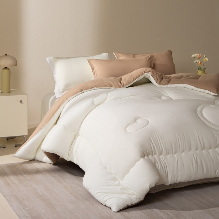 91家纺网 家纺一手货源 找家纺 U被家纺 2025新款软FU软棉奶油一体懒人被被子被芯 奶油红