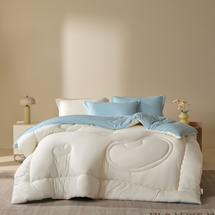 91家纺网 家纺一手货源 找家纺 U被家纺 2025新款软FU软棉奶油一体懒人被被子被芯 奶油蓝