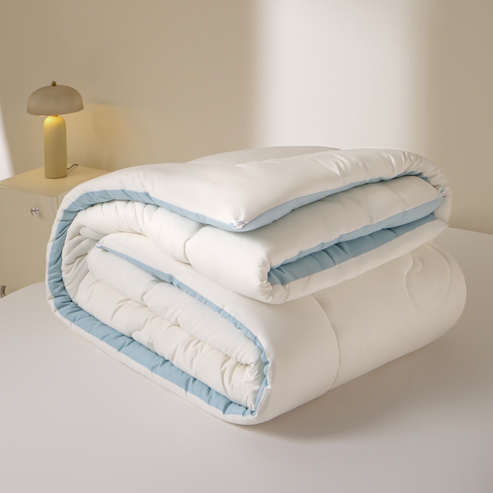 91家纺网 家纺一手货源 找家纺 U被家纺 2025新款软FU软棉奶油一体懒人被被子被芯 奶油蓝