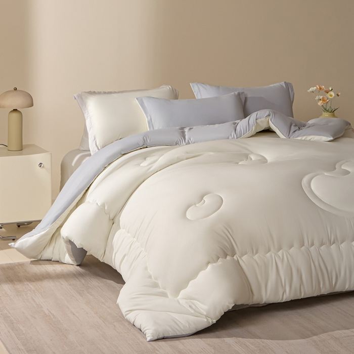 91家纺网 家纺一手货源 找家纺 U被家纺 2025新款软FU软棉奶油一体懒人被被子被芯 奶油灰