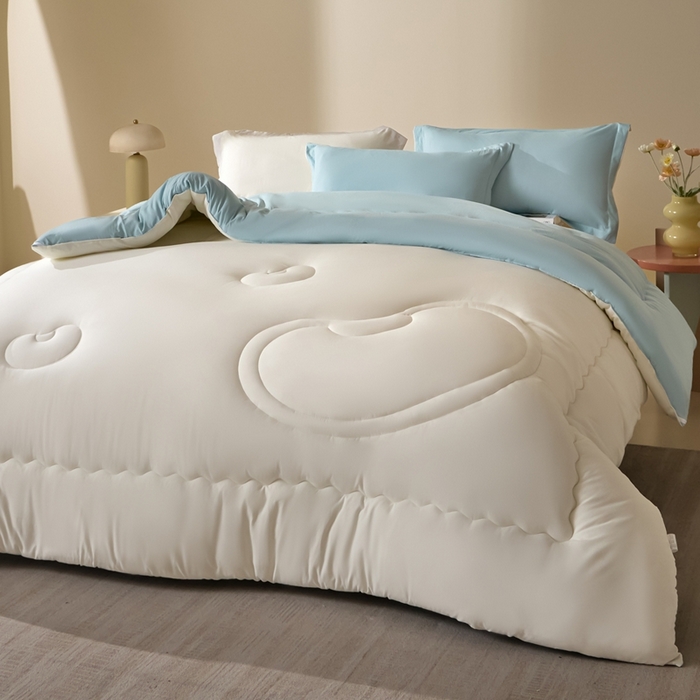 91家纺网 家纺一手货源 找家纺 U被家纺 2025新款软FU软棉奶油一体懒人被被子被芯 奶油蓝