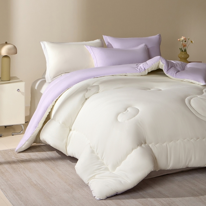 91家纺网 家纺一手货源 找家纺 U被家纺 2025新款软FU软棉奶油一体懒人被被子被芯 奶油紫