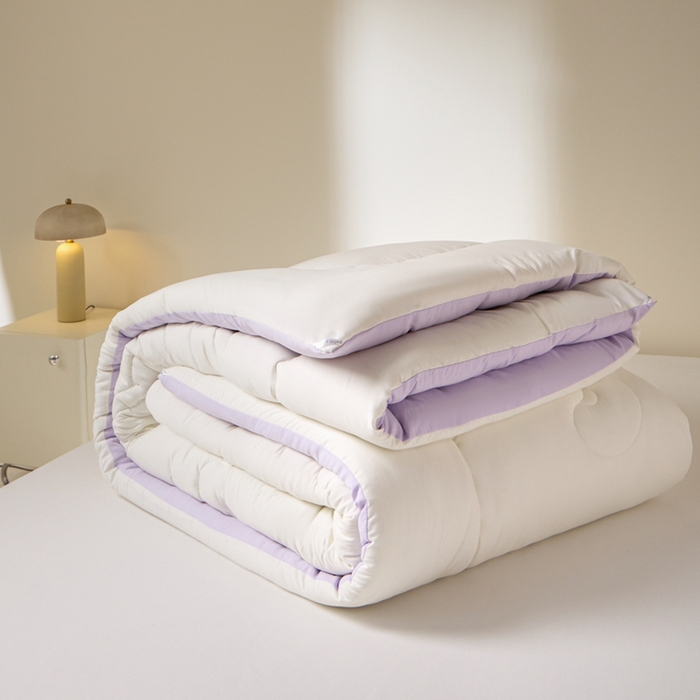 91家纺网 家纺一手货源 找家纺 U被家纺 2025新款软FU软棉奶油一体懒人被被子被芯 奶油紫