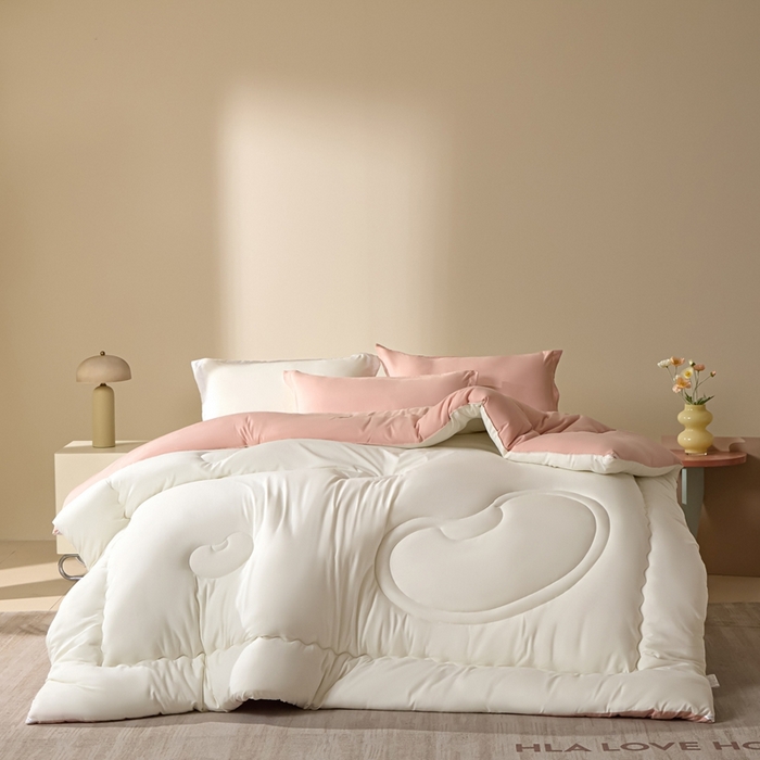 91家纺网 家纺一手货源 找家纺 U被家纺 2025新款软FU软棉奶油一体懒人被被子被芯 奶油粉