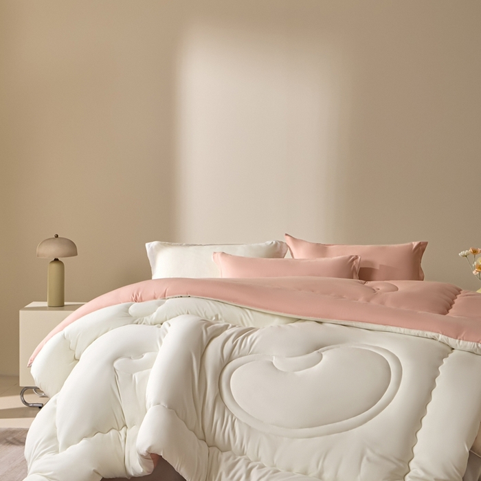 91家纺网 家纺一手货源 找家纺 U被家纺 2025新款软FU软棉奶油一体懒人被被子被芯 奶油粉