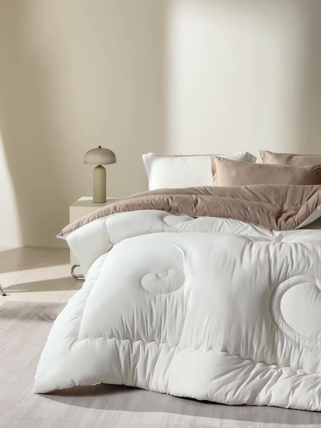 91家纺网 家纺一手货源 找家纺 U被家纺 2025新款软FU软棉奶油一体懒人被被子被芯 奶油红