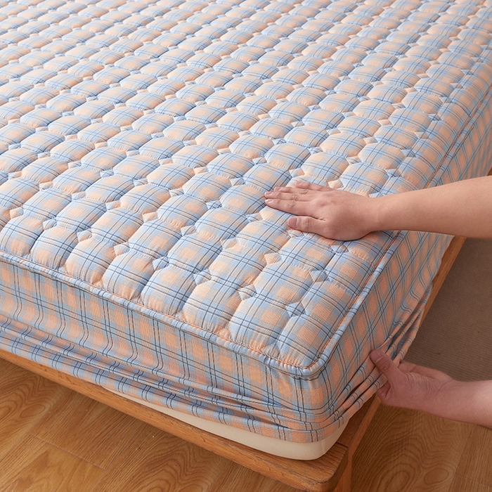 91家纺网 家纺一手货源 找家纺 （总）缦吉 2025款A类水洗棉夹棉新疆棉花格子床笠