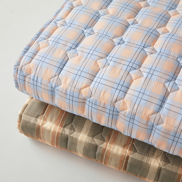 缦吉 2025款A类水洗棉夹棉新疆棉花格子床笠 组合图