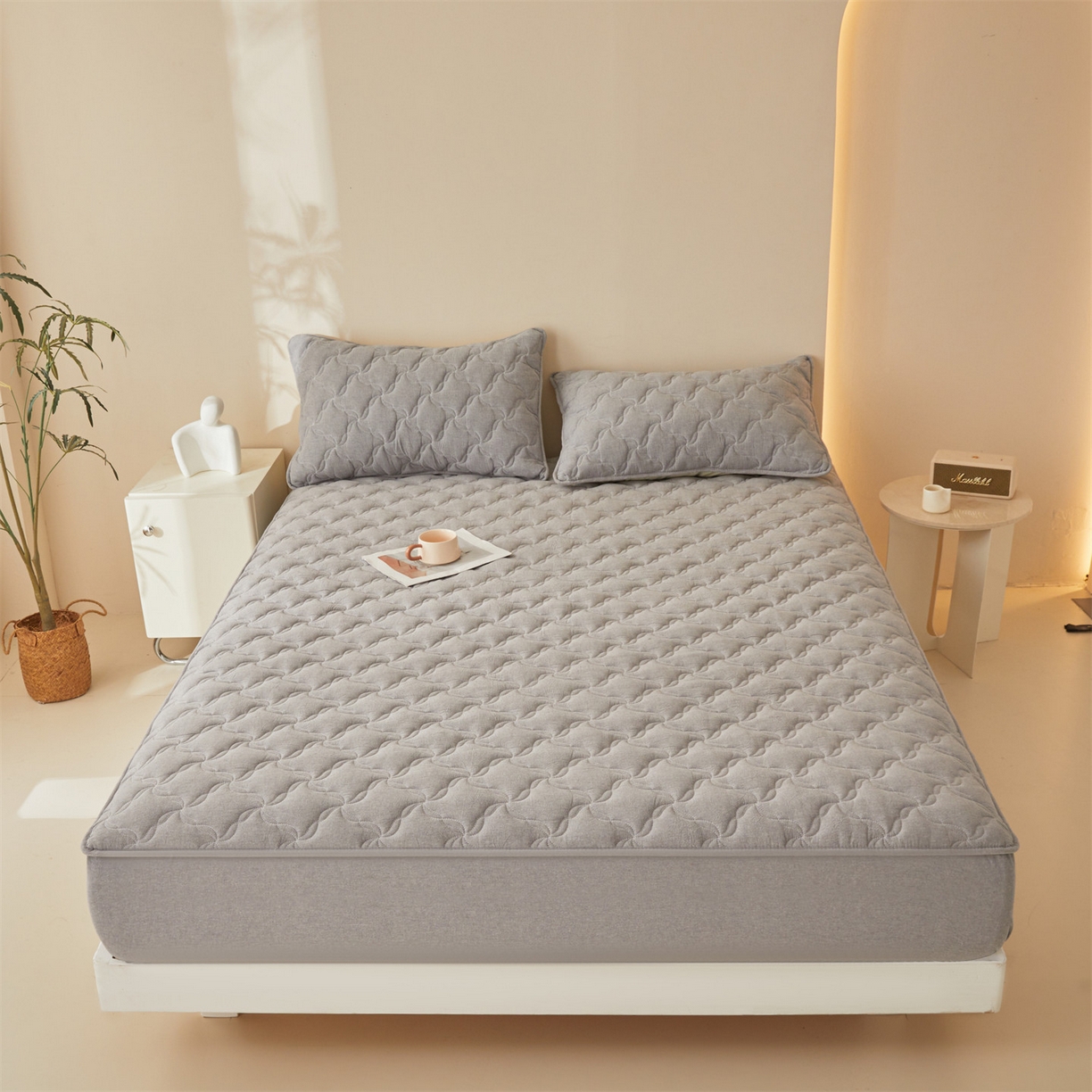 91家纺网 家纺一手货源 找家纺 （总）缦吉 2025款A类全棉水洗棉色织大豆床笠