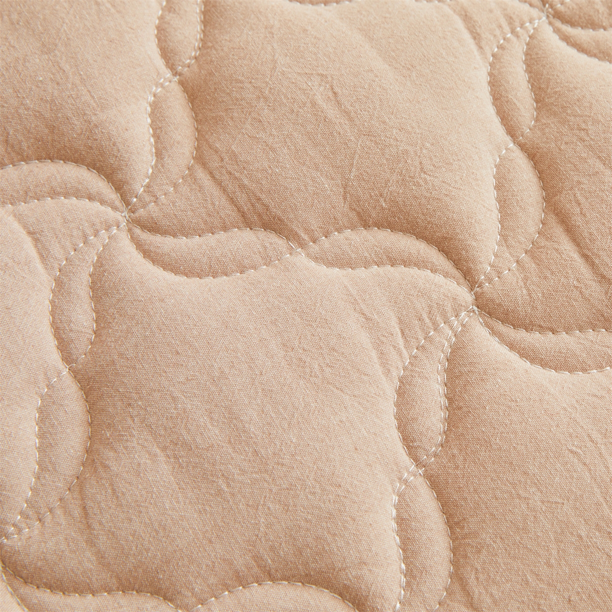 91家纺网 家纺一手货源 找家纺 缦吉 2025款A类全棉水洗棉色织大豆床笠 卡其