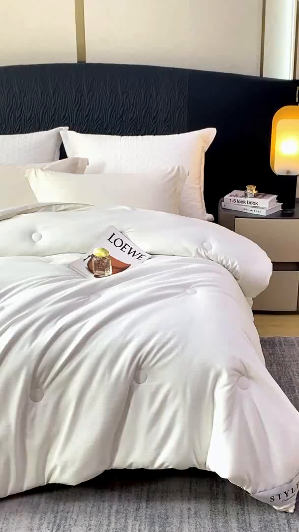 91家纺网 家纺一手货源 找家纺 （总）罗布斯 2025新款全棉提花冬被拉链二合一子母被冬被春秋被夏被子被芯蛋白被加厚棉被单被图（含实拍图）（工艺升级特点 ； 四圈已固定锁棉 不移动不跑棉）