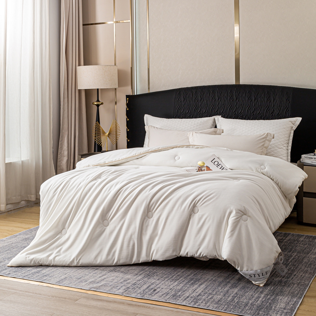 91家纺网 家纺一手货源 找家纺 （总）罗布斯 2025新款全棉提花冬被拉链二合一子母被冬被春秋被夏被子被芯蛋白被加厚棉被单被图（含实拍图）（工艺升级特点 ； 四圈已固定锁棉 不移动不跑棉）