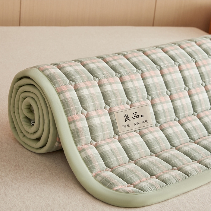 缦吉 2025款加厚新疆棉花床垫床褥床护垫床单 简兮绿