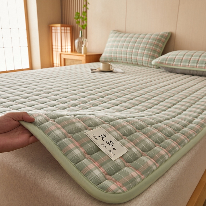 91家纺网 家纺一手货源 找家纺 缦吉 2025款加厚新疆棉花床垫床褥床护垫床单 简兮绿