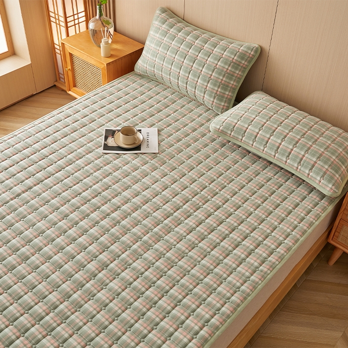 91家纺网 家纺一手货源 找家纺 缦吉 2025款加厚新疆棉花床垫床褥床护垫床单 简兮绿