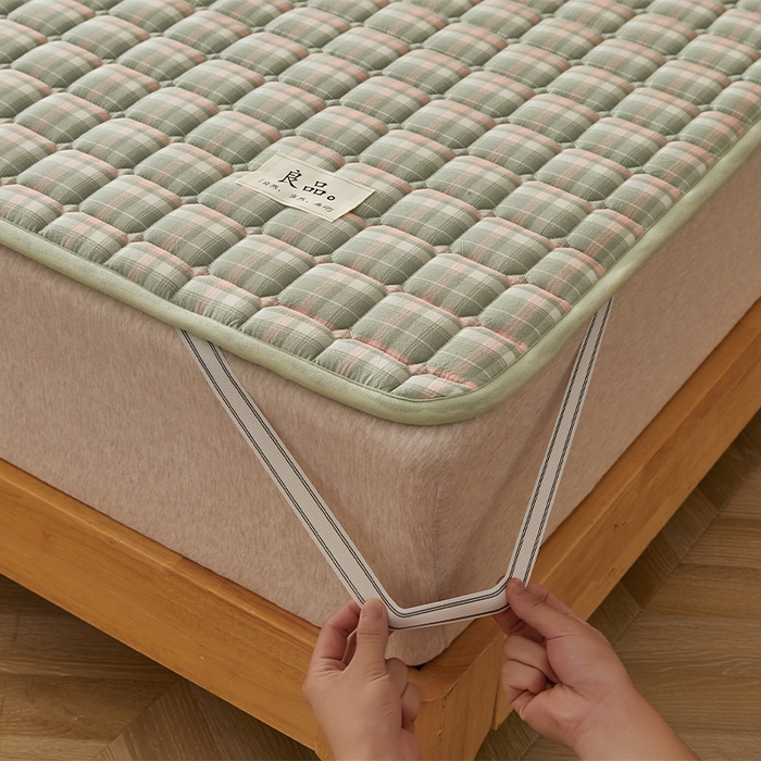 91家纺网 家纺一手货源 找家纺 缦吉 2025款加厚新疆棉花床垫床褥床护垫床单 简兮绿