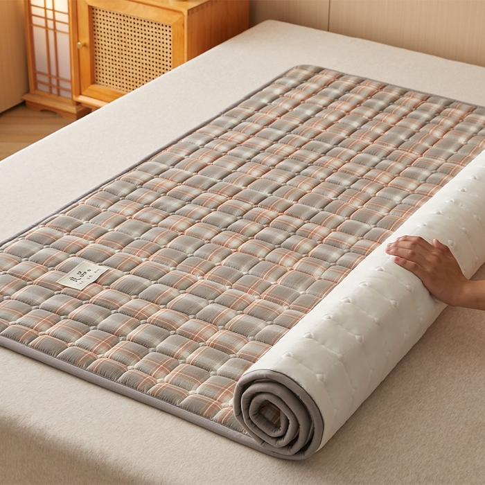 91家纺网 家纺一手货源 找家纺 缦吉 2025款加厚新疆棉花床垫床褥床护垫床单 简兮咖