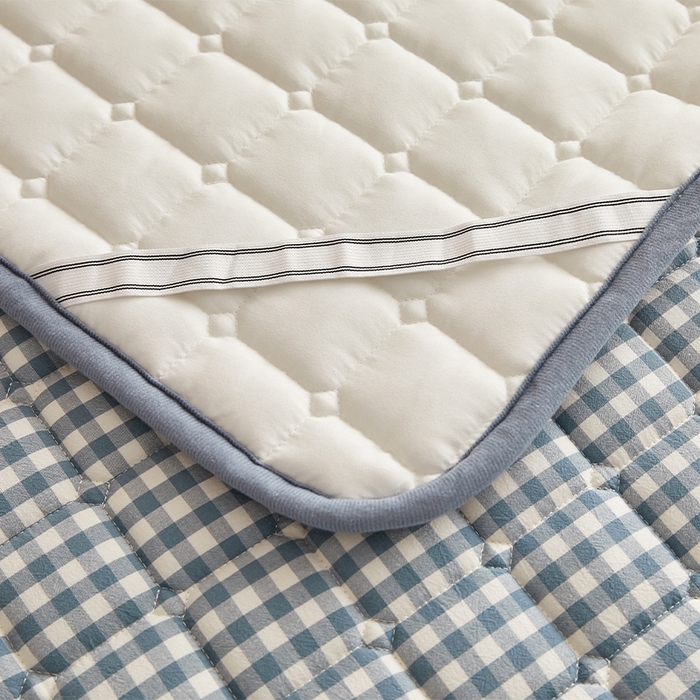 91家纺网 家纺一手货源 找家纺 缦吉 2025款加厚新疆棉花床垫床褥床护垫床单 蓝小格