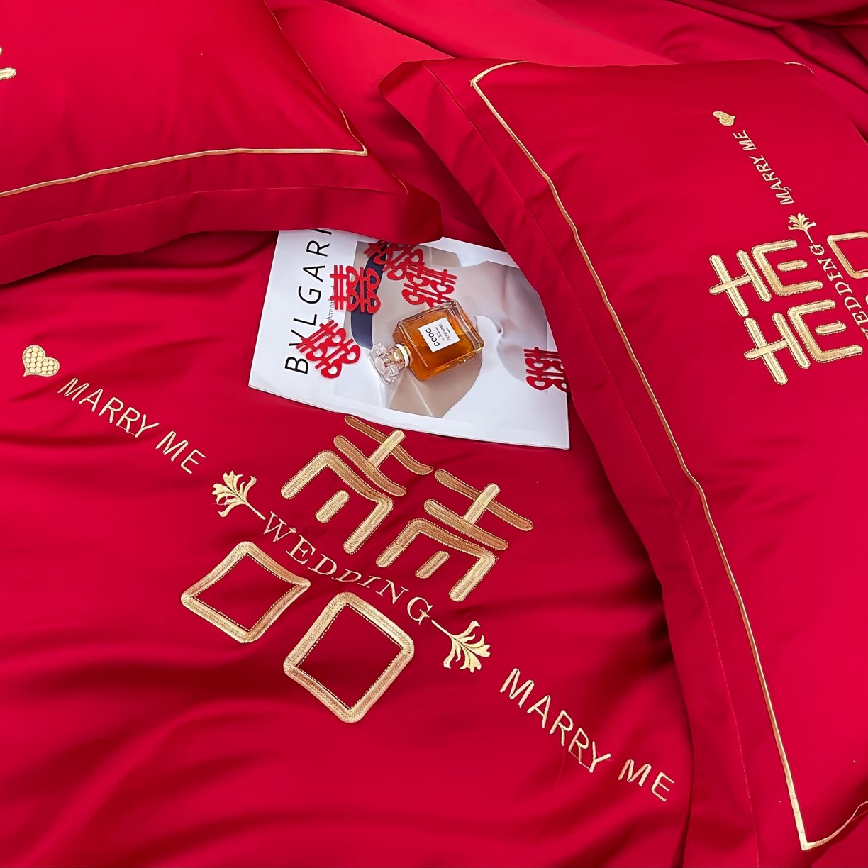 91家纺网 家纺一手货源 找家纺 甜咪咪婚庆 2025新款天丝棉磨毛婚庆结婚四件套多件套特价花型卖完为止 喜洋洋