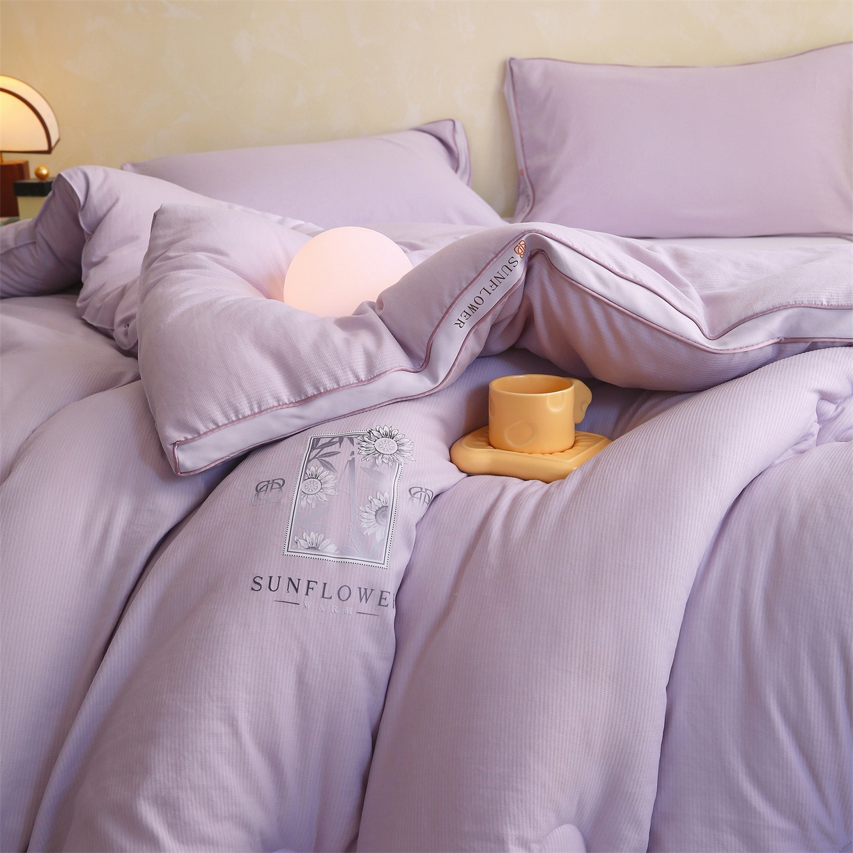 91家纺网 家纺一手货源 找家纺 宝士康家纺 2025新品10A抗菌立体向阳春秋被/冬被/被芯/跨境/外贸-金阙朝岚 金阙朝岚-紫色