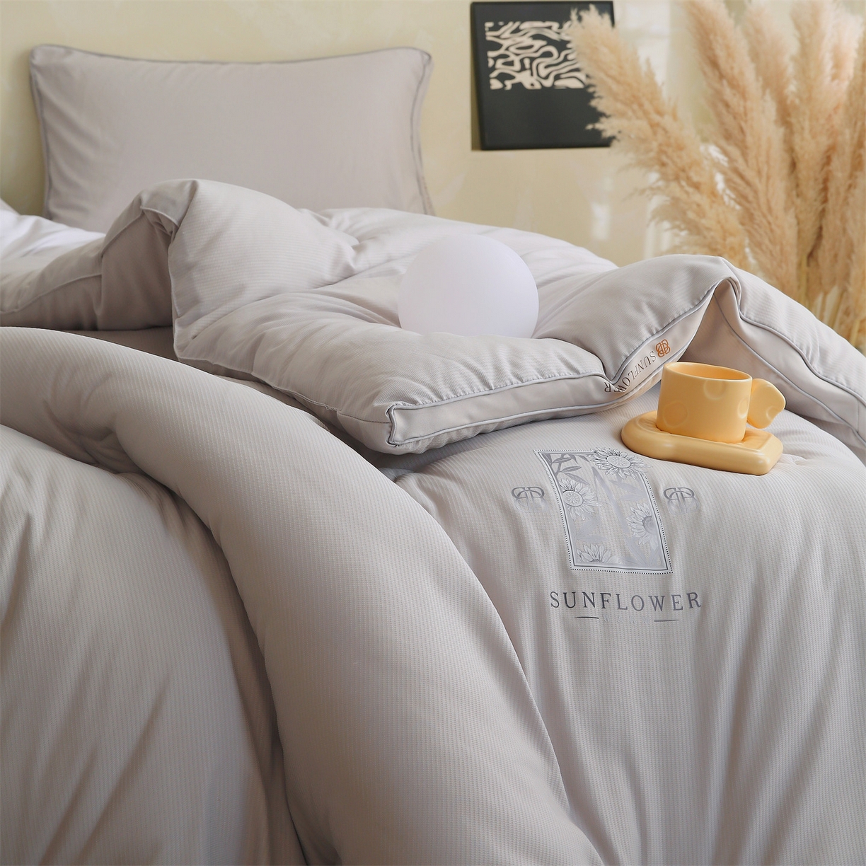 91家纺网 家纺一手货源 找家纺 宝士康家纺 2025新品10A抗菌立体向阳春秋被/冬被/被芯/跨境/外贸-金阙朝岚 金阙朝岚-灰色