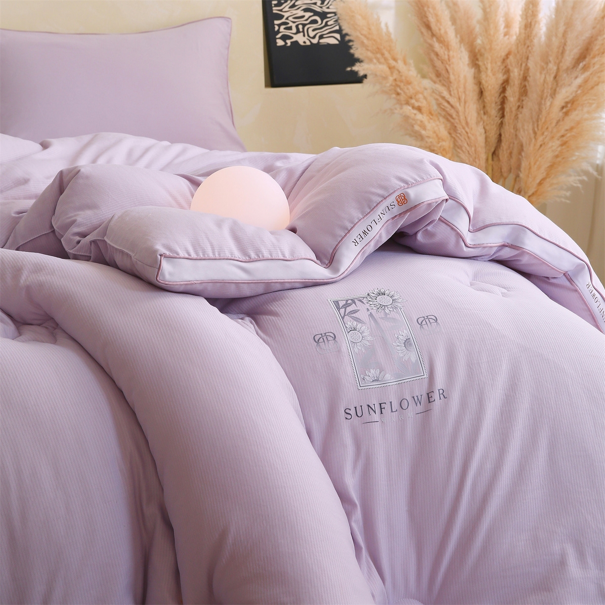 91家纺网 家纺一手货源 找家纺 宝士康家纺 2025新品10A抗菌立体向阳春秋被/冬被/被芯/跨境/外贸-金阙朝岚 金阙朝岚-紫色