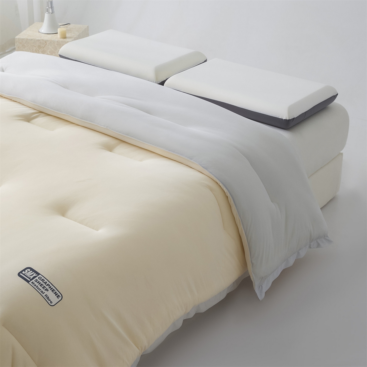 91家纺网 家纺一手货源 找家纺 宝士康家纺 2025新品亚朵同款双盖春秋被/被芯/跨境/外贸-墨烯引力 墨烯引力-浅灰