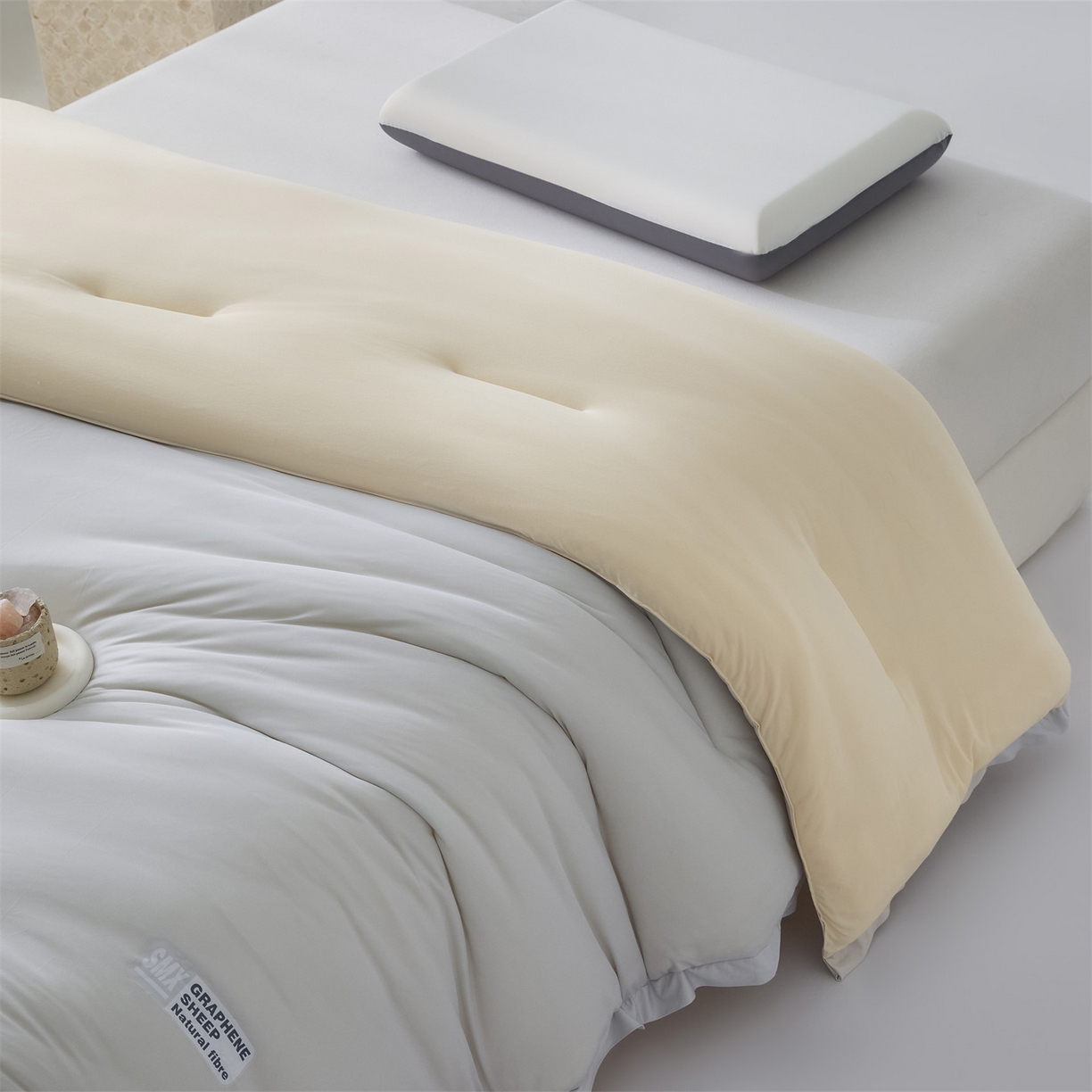 91家纺网 家纺一手货源 找家纺 宝士康家纺 2025新品亚朵同款双盖春秋被/被芯/跨境/外贸-墨烯引力 墨烯引力-浅灰