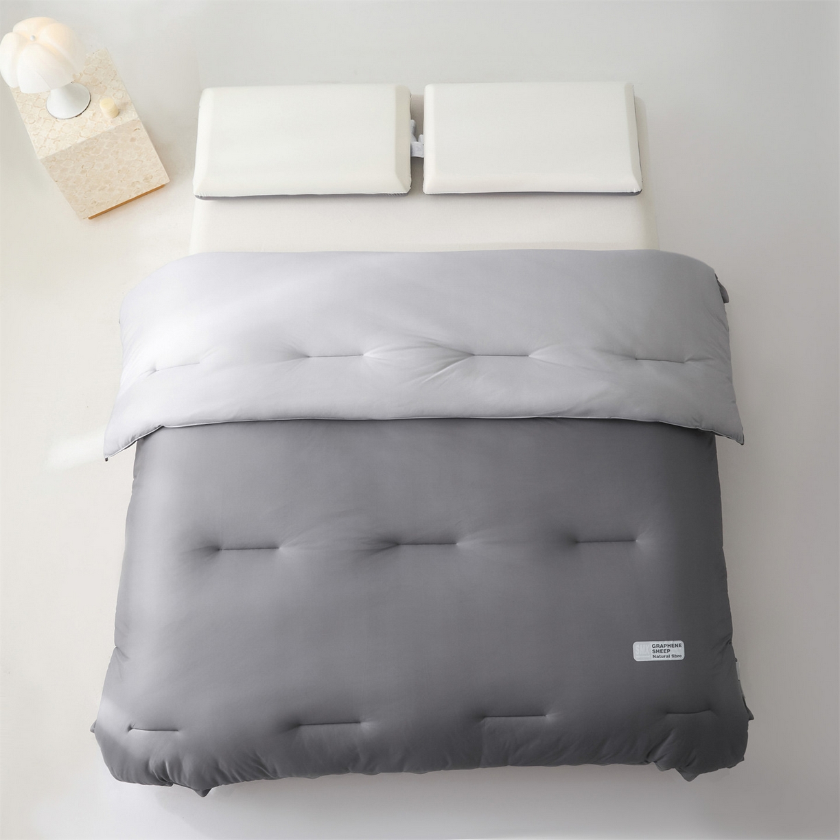 91家纺网 家纺一手货源 找家纺 宝士康家纺 2025新品亚朵同款双盖春秋被/被芯/跨境/外贸-墨烯引力 墨烯引力-灰色